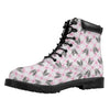 Pink Boston Terrier Plaid Print Work Boots