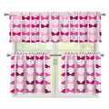 Pink Bra Breast Cancer Pattern Print 3 Piece Kitchen Curtains