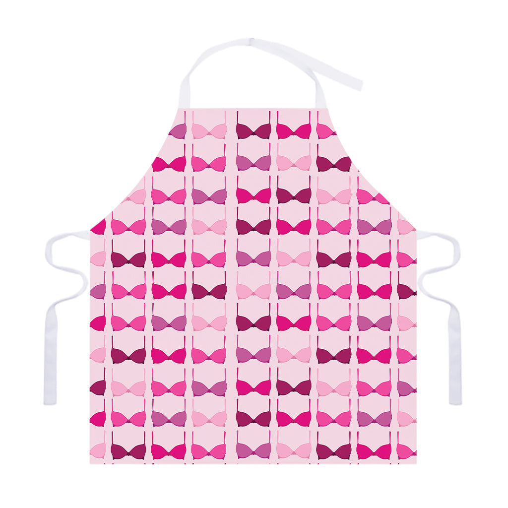 Pink Bra Breast Cancer Pattern Print Adjustable Apron