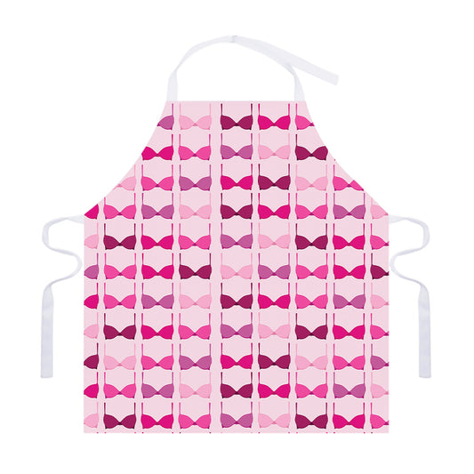 Pink Bra Breast Cancer Pattern Print Adjustable Apron
