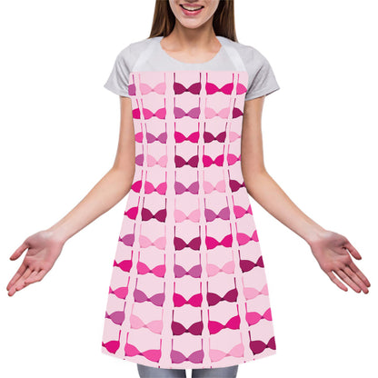 Pink Bra Breast Cancer Pattern Print Adjustable Apron