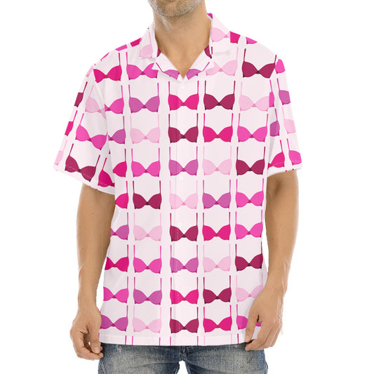 Pink Bra Breast Cancer Pattern Print Aloha Shirt