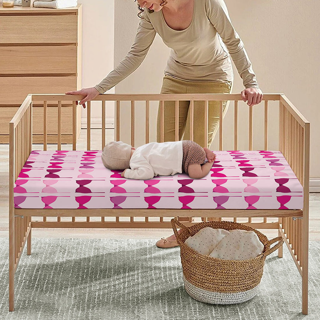Pink Bra Breast Cancer Pattern Print Baby Crib Sheet