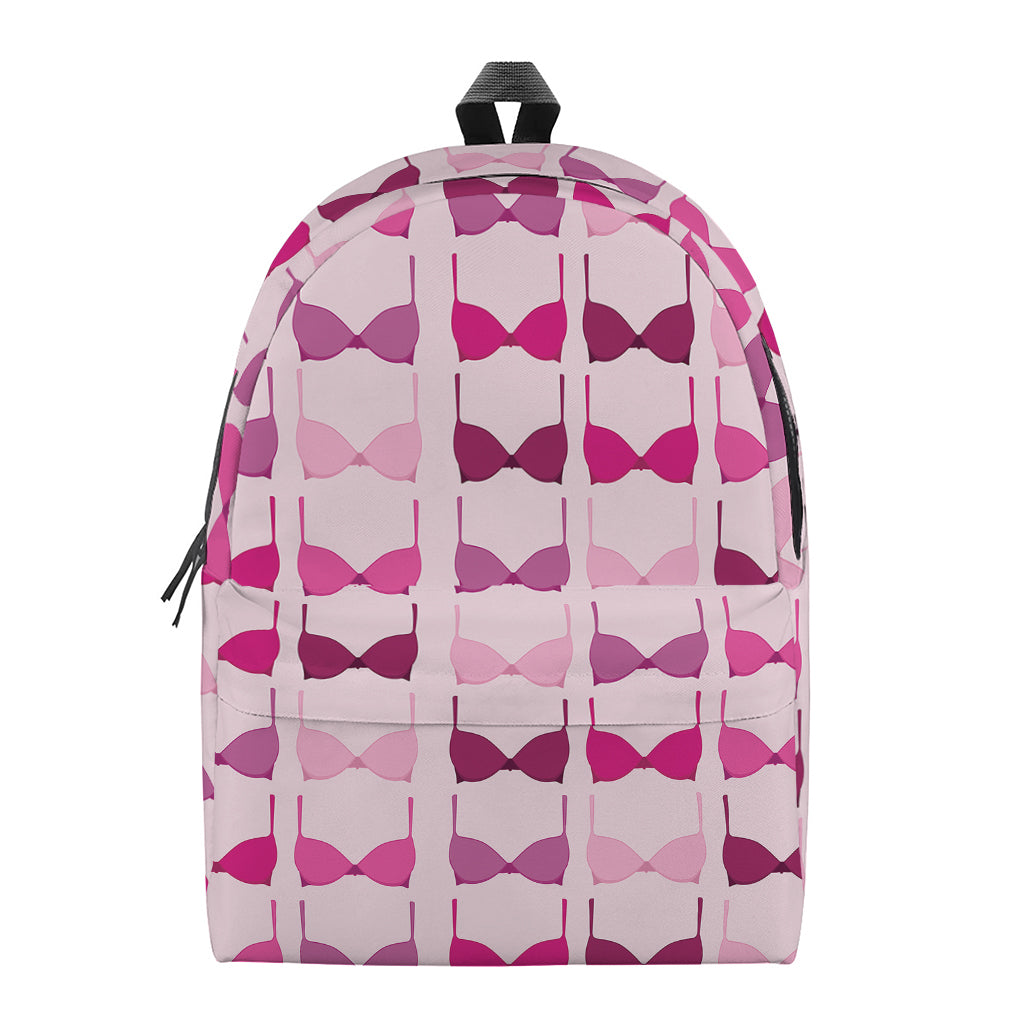 Pink Bra Breast Cancer Pattern Print Backpack