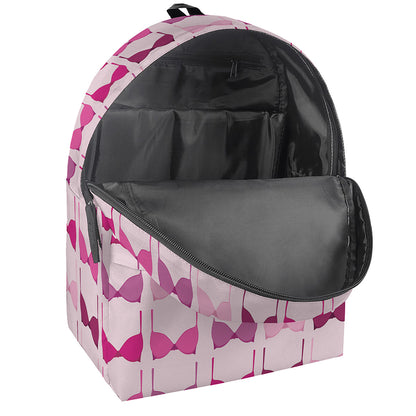 Pink Bra Breast Cancer Pattern Print Backpack