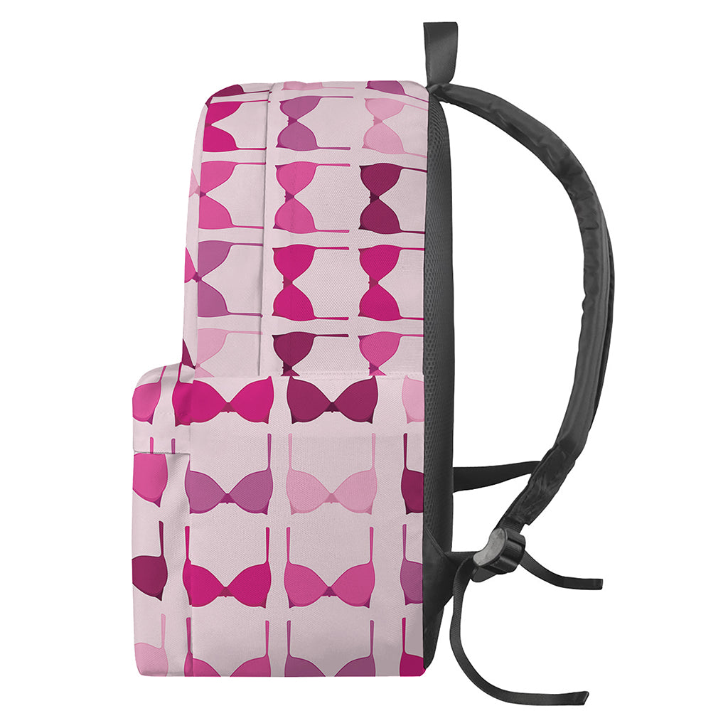 Pink Bra Breast Cancer Pattern Print Backpack