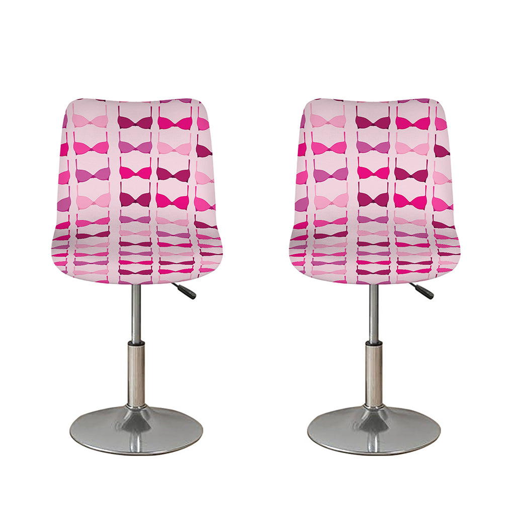 Pink Bra Breast Cancer Pattern Print Bar Stool Covers