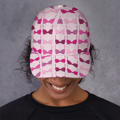 Pink Bra Breast Cancer Pattern Print Baseball Cap
