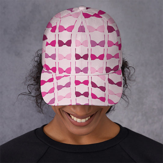 Pink Bra Breast Cancer Pattern Print Baseball Cap