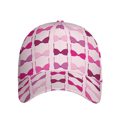 Pink Bra Breast Cancer Pattern Print Baseball Cap