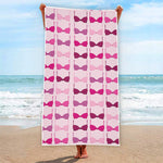 Pink Bra Breast Cancer Pattern Print Beach Towel