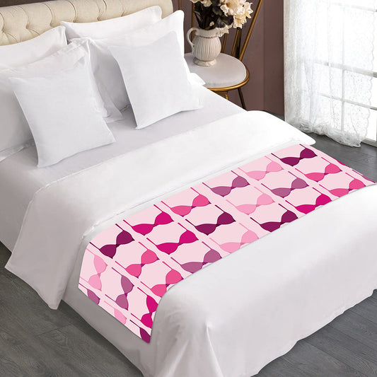 Pink Bra Breast Cancer Pattern Print Bed Runner