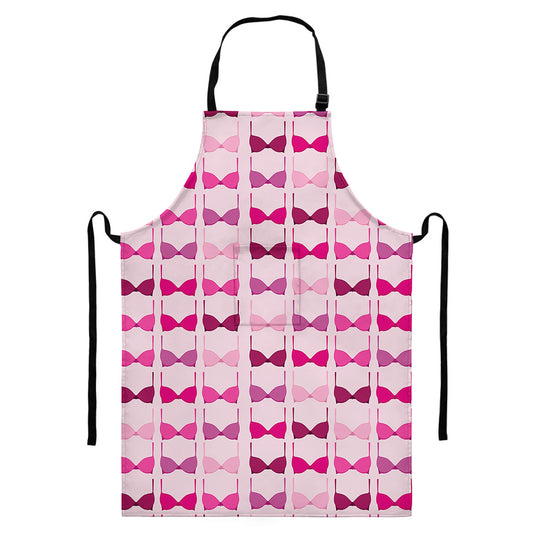 Pink Bra Breast Cancer Pattern Print Bib Apron With Pocket