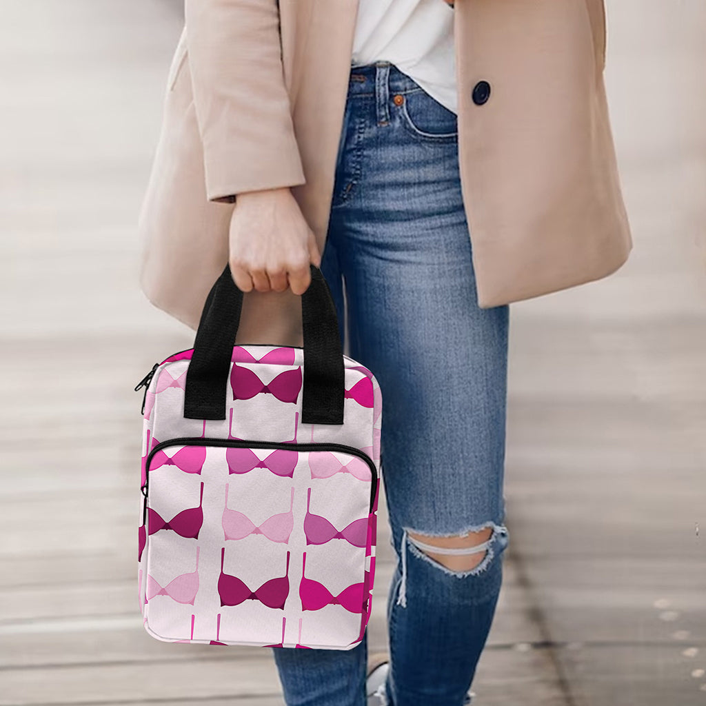 Pink Bra Breast Cancer Pattern Print Bible Tote Bag