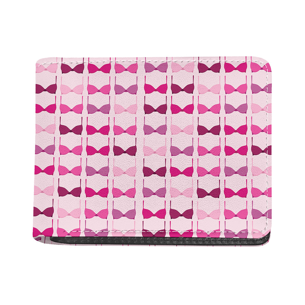 Pink Bra Breast Cancer Pattern Print Bifold Wallet