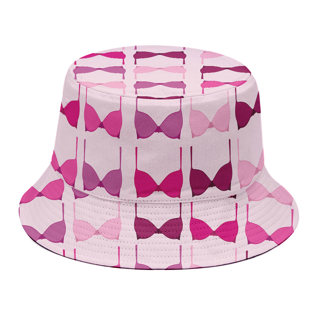 Pink Bra Breast Cancer Pattern Print Bucket Hat