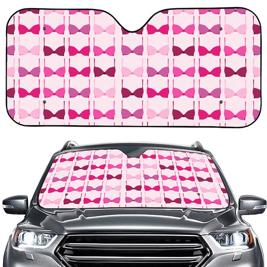 Pink Bra Breast Cancer Pattern Print Car Windshield Sun Shade