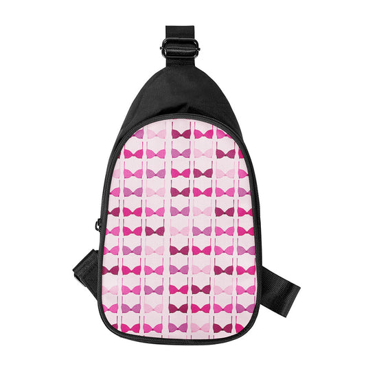 Pink Bra Breast Cancer Pattern Print Chest Bag