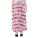 Pink Bra Breast Cancer Pattern Print Chiffon Maxi Skirt