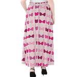 Pink Bra Breast Cancer Pattern Print Chiffon Maxi Skirt