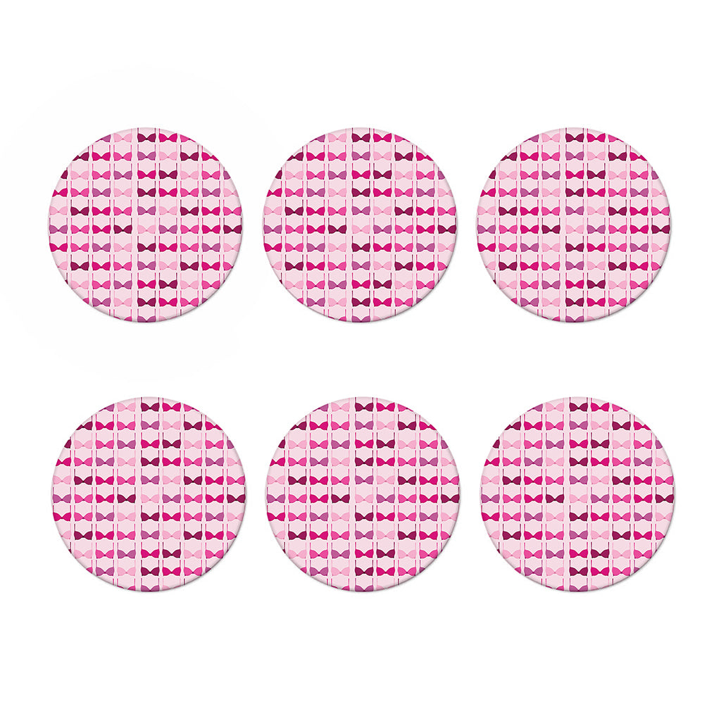 Pink Bra Breast Cancer Pattern Print Coaster Set