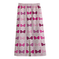 Pink Bra Breast Cancer Pattern Print Cotton Front Slit Maxi Skirt