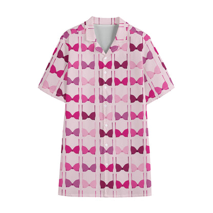 Pink Bra Breast Cancer Pattern Print Cotton Hawaiian Shirt