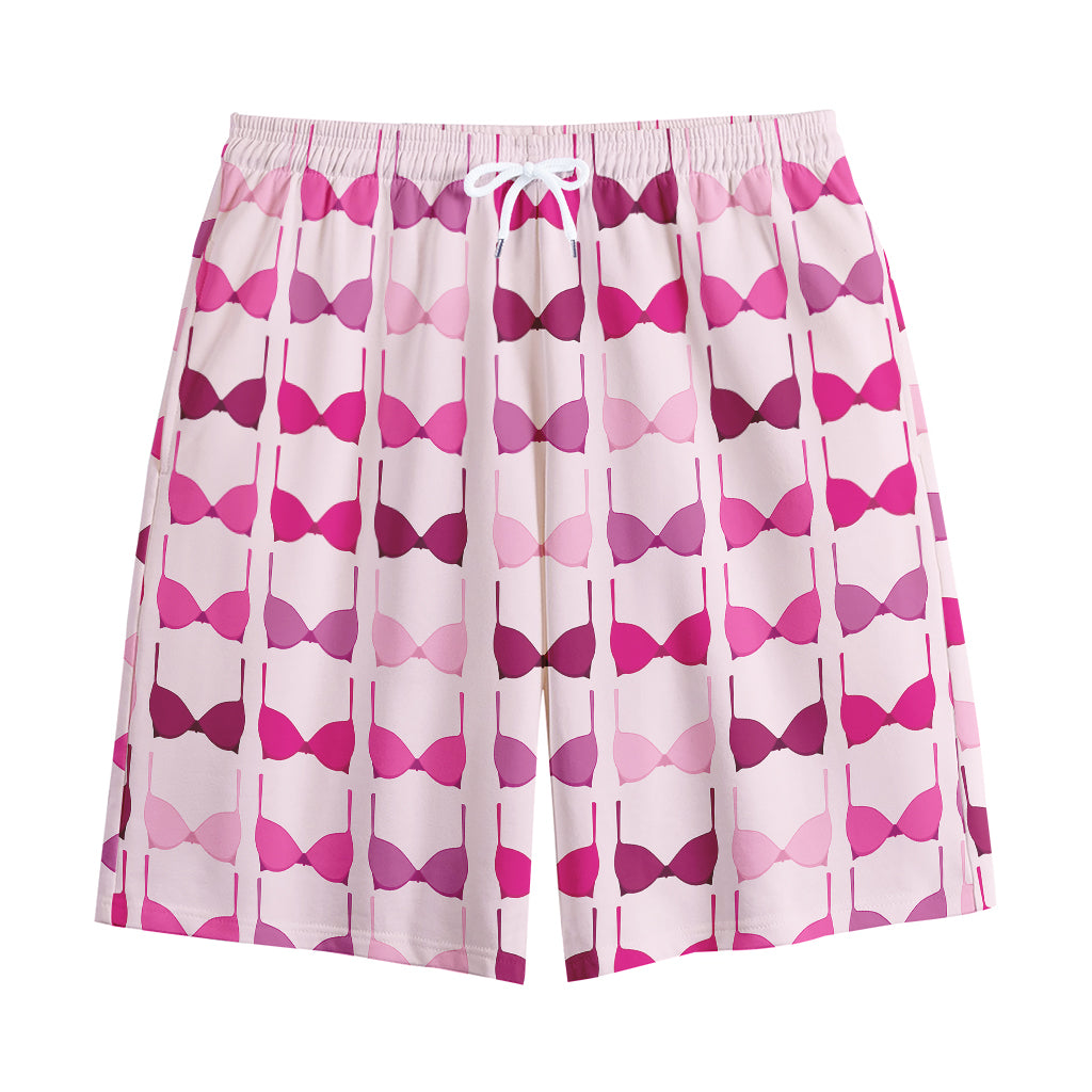 Pink Bra Breast Cancer Pattern Print Cotton Shorts