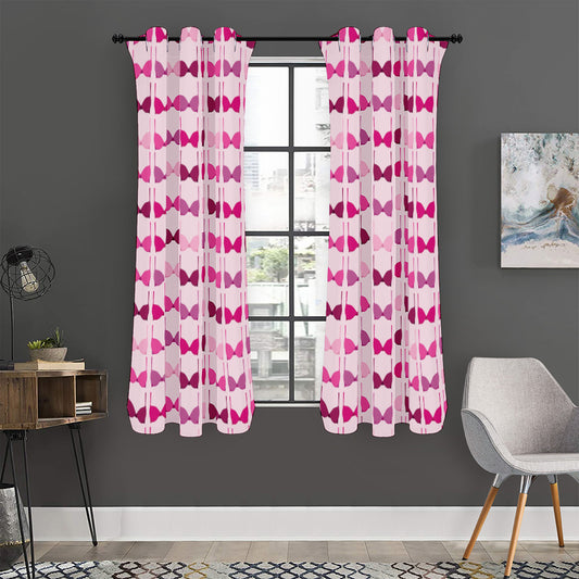 Pink Bra Breast Cancer Pattern Print Curtain