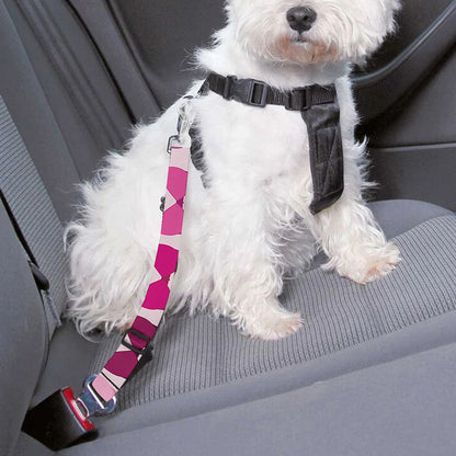 Pink Bra Breast Cancer Pattern Print Dog Seat Belt
