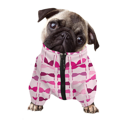 Pink Bra Breast Cancer Pattern Print Dog Zip Up Jacket