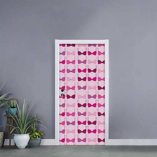 Pink Bra Breast Cancer Pattern Print Door Sticker