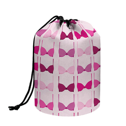 Pink Bra Breast Cancer Pattern Print Drawstring Makeup Bag