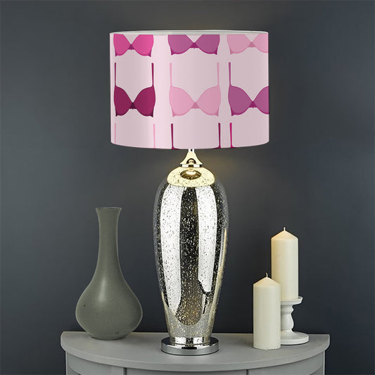 Pink Bra Breast Cancer Pattern Print Drum Lamp Shade
