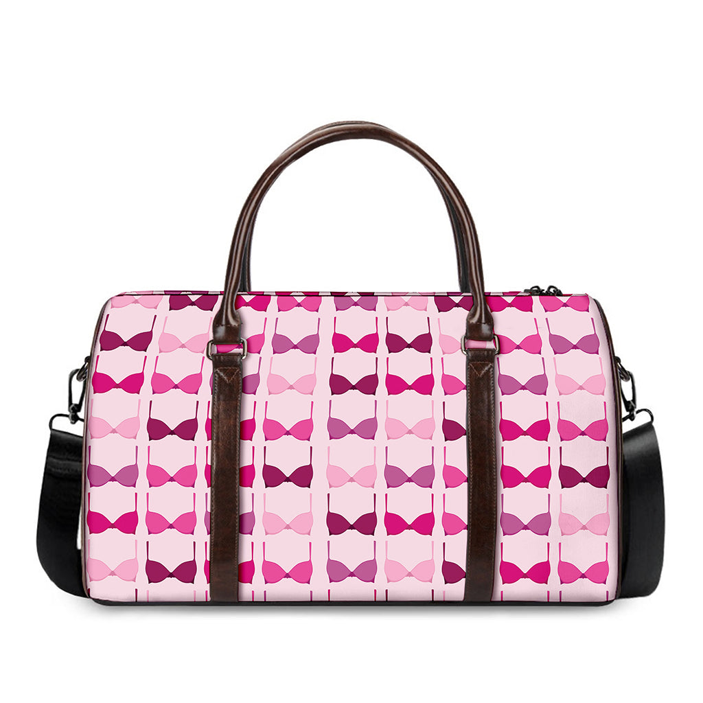 Pink Bra Breast Cancer Pattern Print Duffle Bag