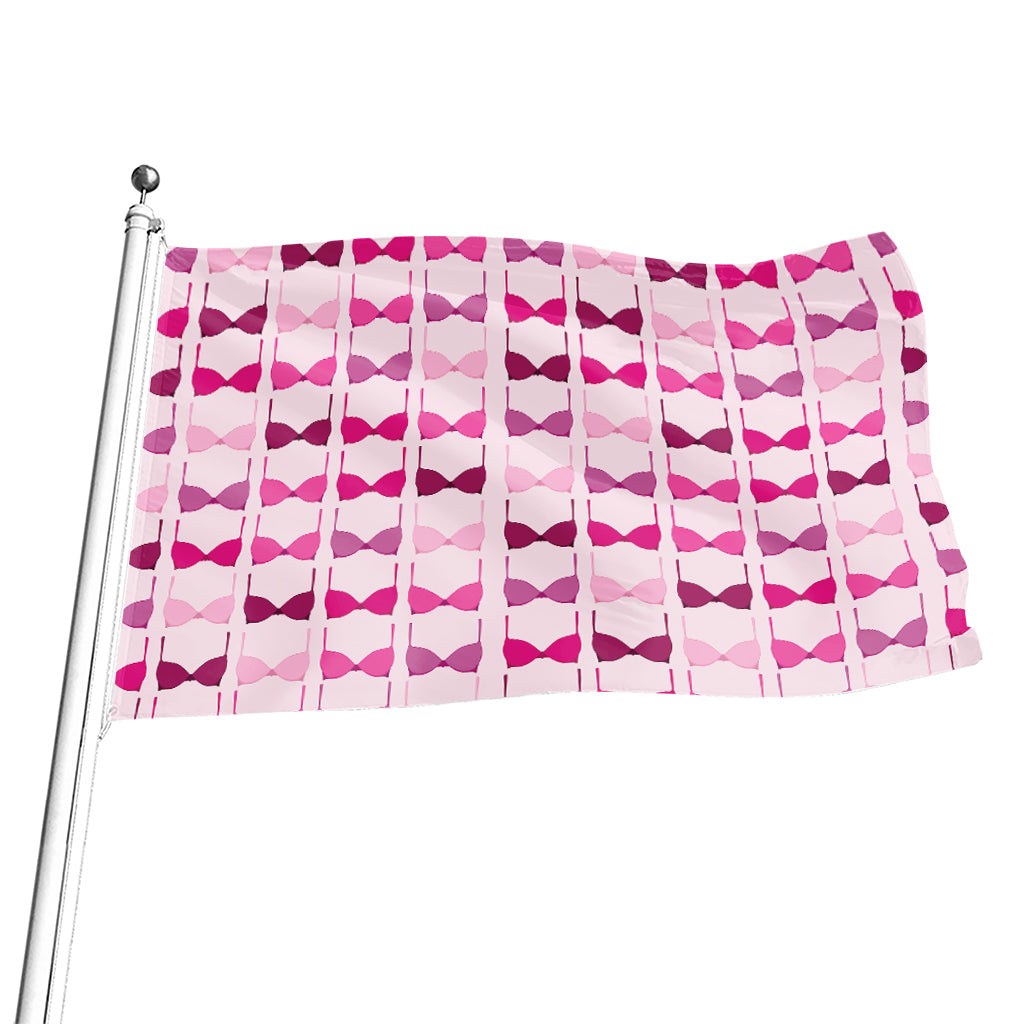 Pink Bra Breast Cancer Pattern Print Flag
