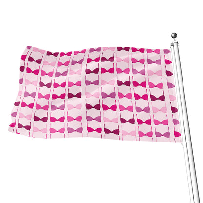 Pink Bra Breast Cancer Pattern Print Flag