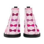 Pink Bra Breast Cancer Pattern Print Flat Ankle Boots