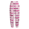 Pink Bra Breast Cancer Pattern Print Fleece Lined Knit Pants