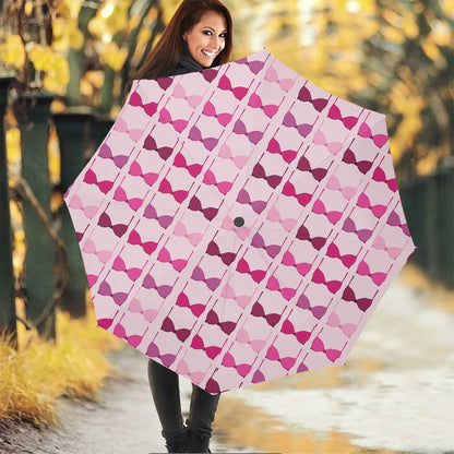 Pink Bra Breast Cancer Pattern Print Foldable Umbrella