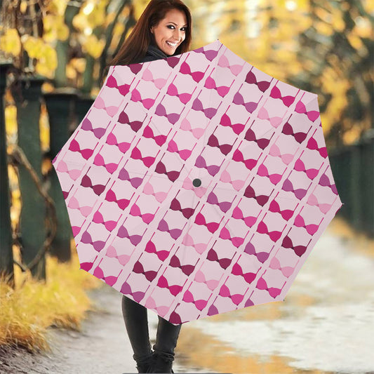 Pink Bra Breast Cancer Pattern Print Foldable Umbrella