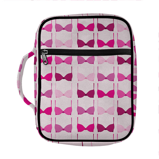 Pink Bra Breast Cancer Pattern Print Front Pocket Bible Bag