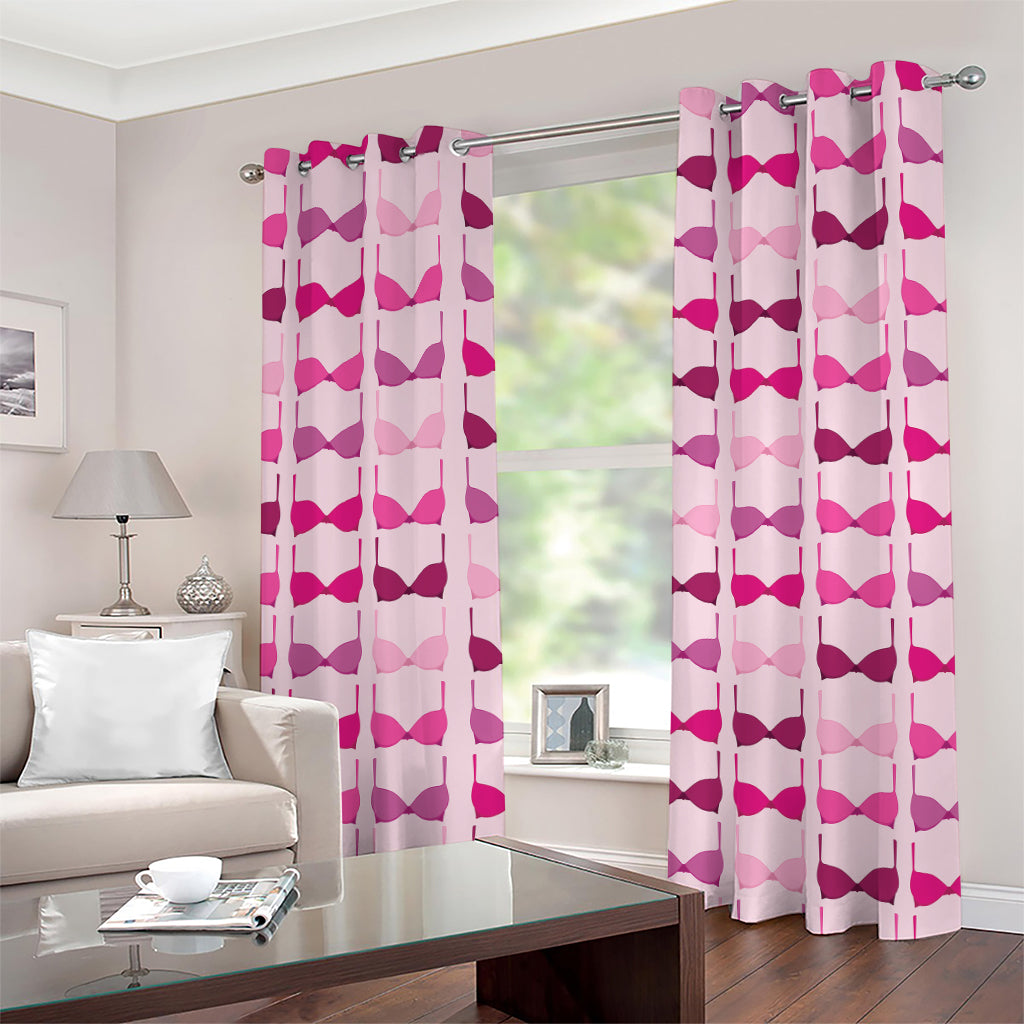 Pink Bra Breast Cancer Pattern Print Grommet Curtains