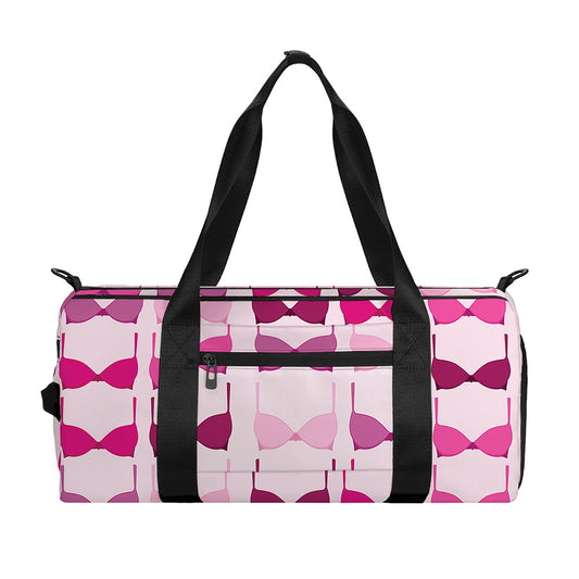Pink Bra Breast Cancer Pattern Print Gym Bag
