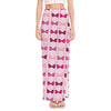 Pink Bra Breast Cancer Pattern Print High Slit Maxi Skirt