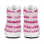 Pink Bra Breast Cancer Pattern Print High Top Leather Sneakers