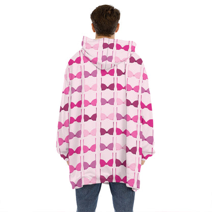 Pink Bra Breast Cancer Pattern Print Hoodie Blanket