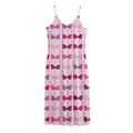 Pink Bra Breast Cancer Pattern Print Jersey Midi Cami Dress