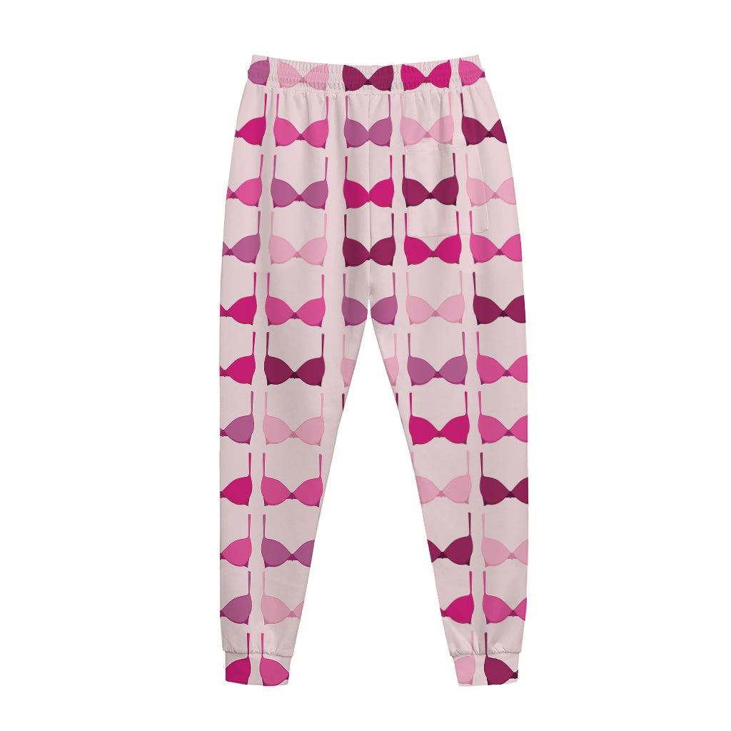 Pink Bra Breast Cancer Pattern Print Jogger Pants