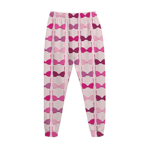Pink Bra Breast Cancer Pattern Print Jogger Pants
